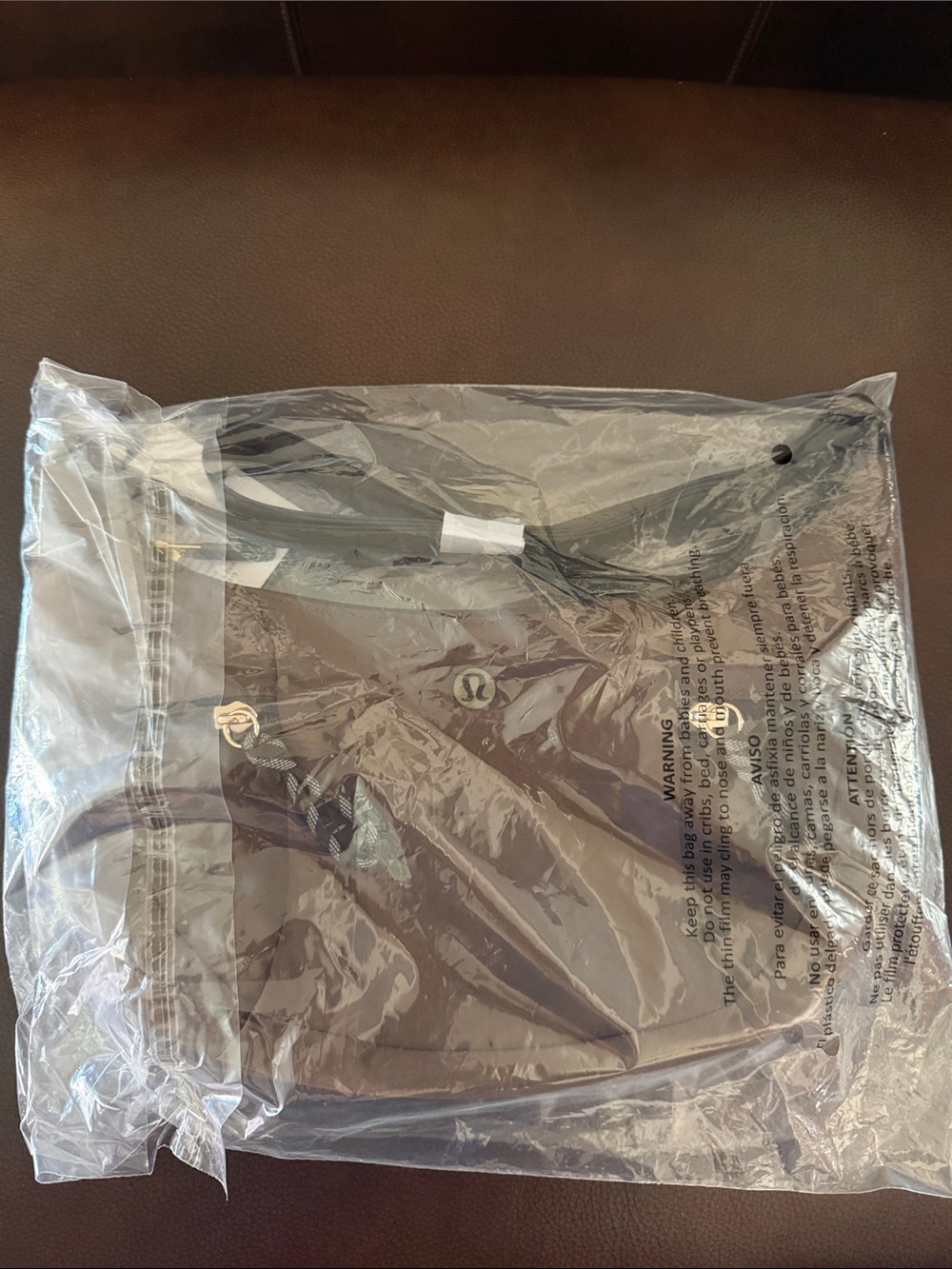 lululemon athletica small slouchy sling bag 3L walnut/gold